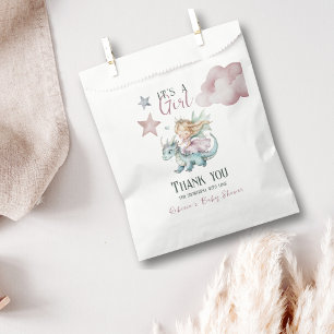 Fairytale Dreamy Dragon Pink Princess Baby Shower  Favour Bag