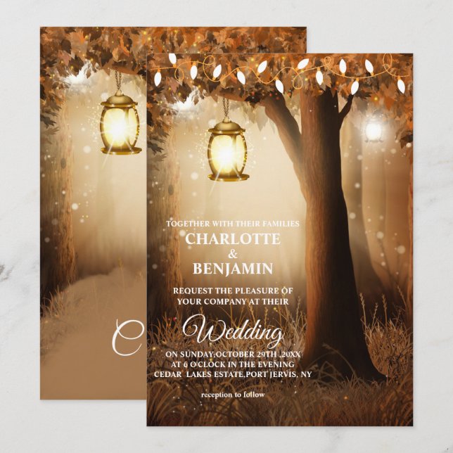 Fairytale Enchanted Forest Faire-part de mariage (Devant / Derrière)
