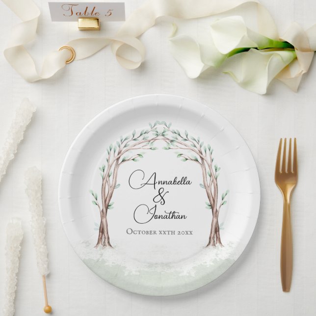 Fairytale Entrance to Forest Wedding Paper Plate (Wedding)