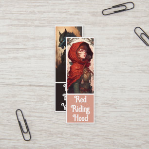Fairytale Fantasy Red Riding Hood & Wolf Bookmark Mini Business Card
