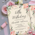 Fairytale Floral 18th Birthday Invitation<br><div class="desc">Fairytale floral 18th birthday invitation with a sweet flower frame for women. Custom template you can personalize with your party or celebration details.</div>
