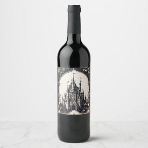 Fairytale Floral Castle Wine Label