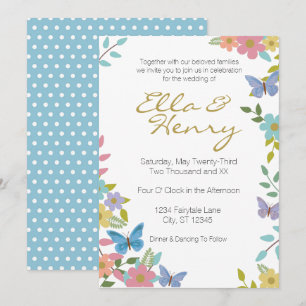 Fairytale Floral Wedding Invitation 5" x 7"