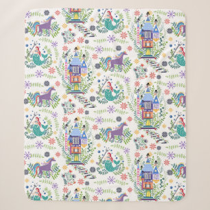 Fairytale Folk Art Throw Sherpa Blanket