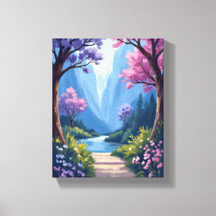 Fairytale Forest Magical Floral Nature Landscape Canvas Print