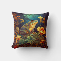 Fairytale Frog Coussin William Morris inspiré