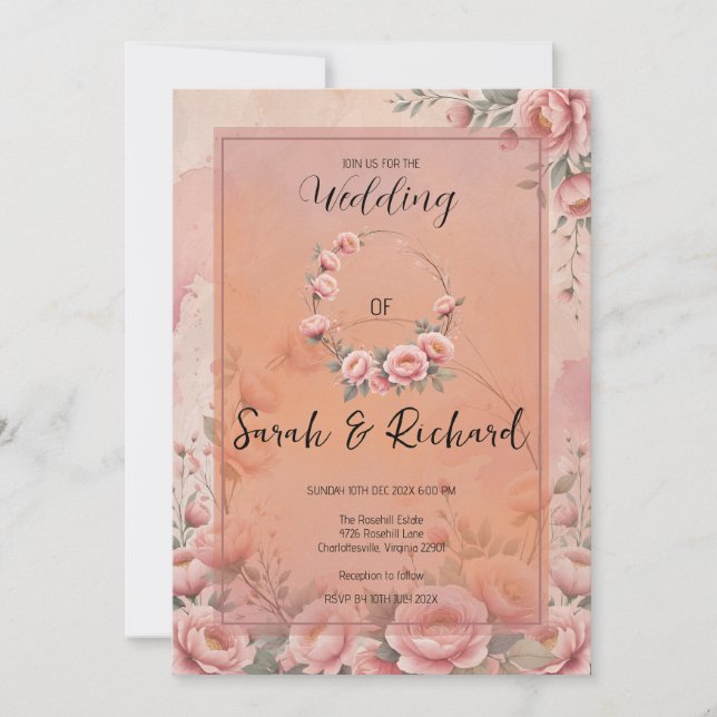 Fairytale Garden Sparkle Faire-part de mariage (Devant)