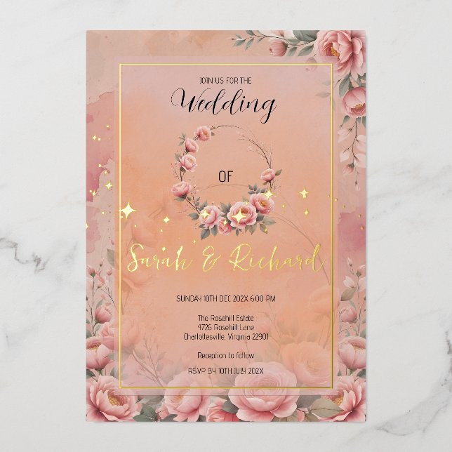 Fairytale Garden Sparkle Wedding Invitation (Front)