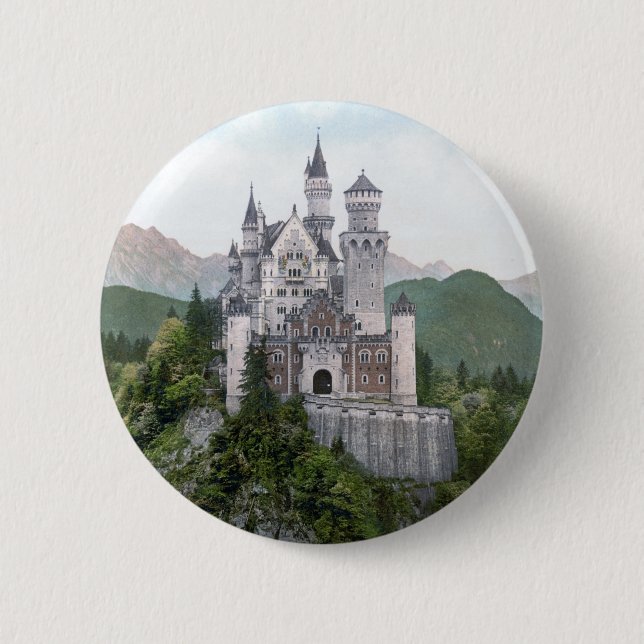 Fairytale German Castle 2 Inch Round Button (Front)
