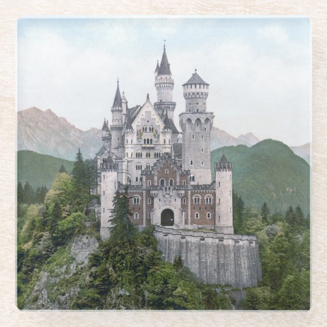 Fairytale German Castle Glass Coaster (Front)