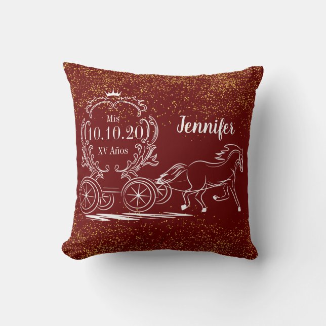 Fairytale Horse & Carriage Mis XV 16" Pillow (Front)