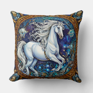 Fairytale Horse Throw Pillow