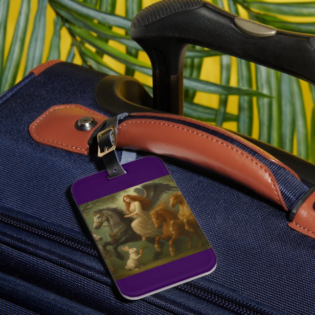Fairytale Horses and Angel Luggage Tag (Front Insitu 1)