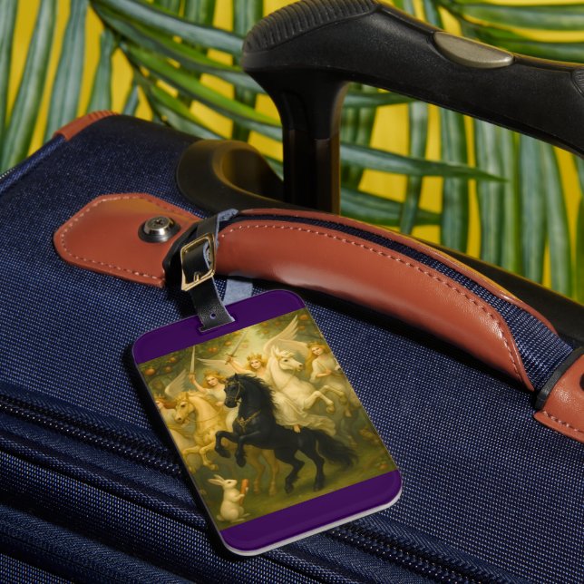 "FairyTale Horses and Angels Luggage Tag (Front Insitu 1)