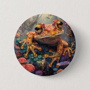 Fairytale magic frog 2 inch round button