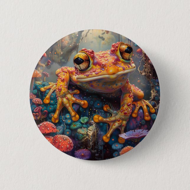 Fairytale magic frog 2 inch round button (Front)