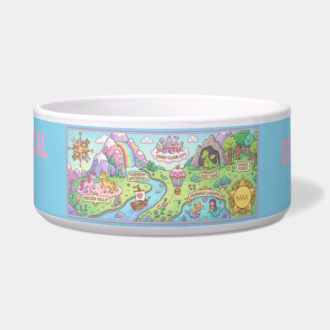 Fairytale Magic Kingdom Giggle Forest Pet Bowl (Front)