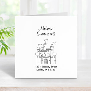 Fairytale Medieval Royal Castle Address Rubber Stamp