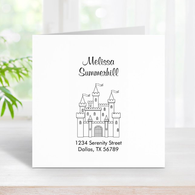 Fairytale Medieval Royal Castle Address Rubber Stamp (Creator Uploaded)