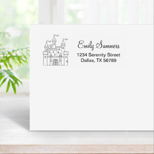 Fairytale Medieval Royal Castle Address Rubber Stamp