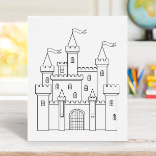 Fairytale Medieval Royal Castle Colouring Page Poster