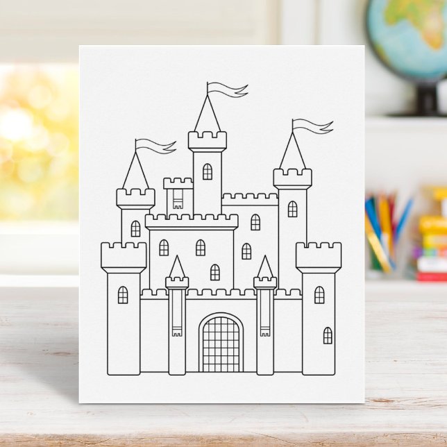 Fairytale Medieval Royal Castle Colouring Page Poster (Creator Uploaded)