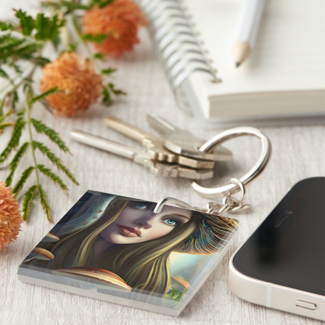 Fairytale Mushroom Fairy  Keychain (Front Right)