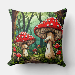 Fairytale 🍄 Mushroom Forest Cozy Gift ✨ Throw Pillow