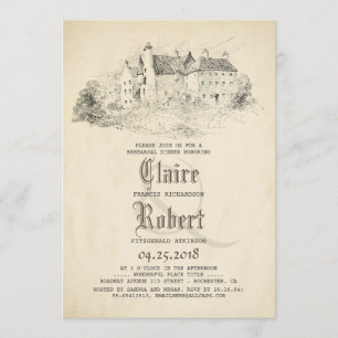 Fairytale Old Castle Vintage Rehearsal Dinner Invitation