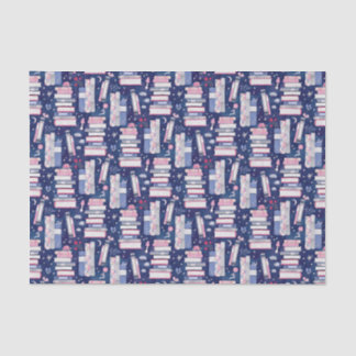 Fairytale Pile of Books Blue  Tissue Paper