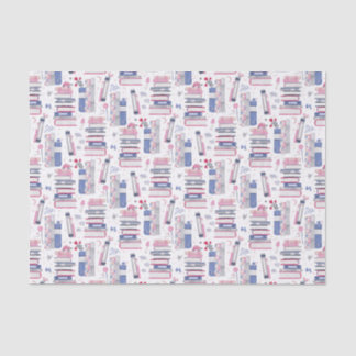 Fairytale Pile of Books Grey White Tissue Paper