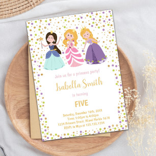 Fairytale Pink Glitter Party Card