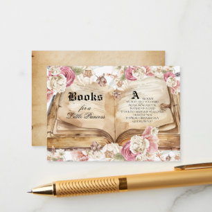 Fairytale Pink Rose Floral Royal Baby Shower Enclosure Card