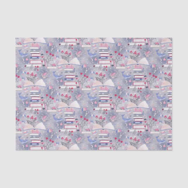 Fairytale Pop Up Book Castle Grey Tissue Paper (Front)