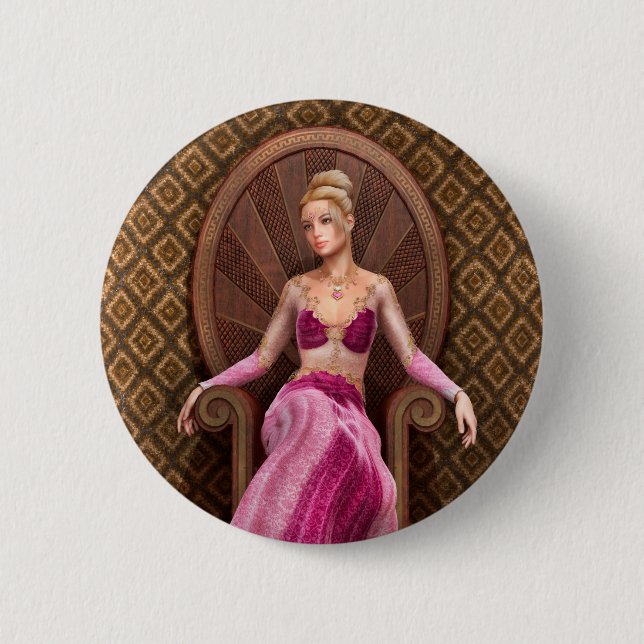 Fairytale Princess 2 Inch Round Button (Front)