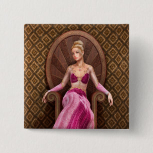 Fairytale Princess 2 Inch Square Button