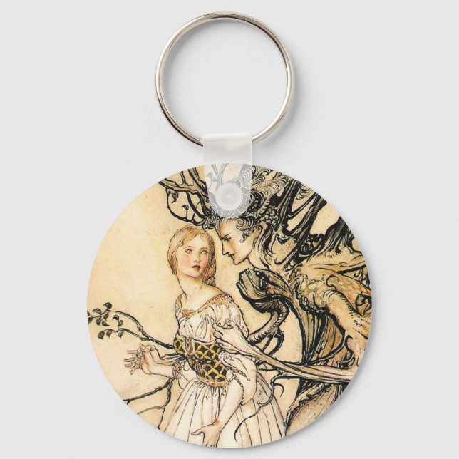 Fairytale Princess and Tree Elf Key Chain (Front)