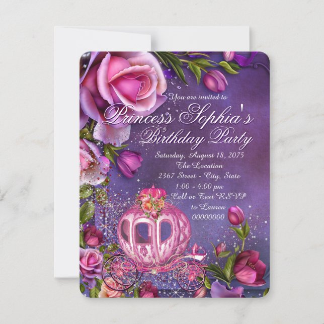 Fairytale Princess Birthday Party Invitation (Front)