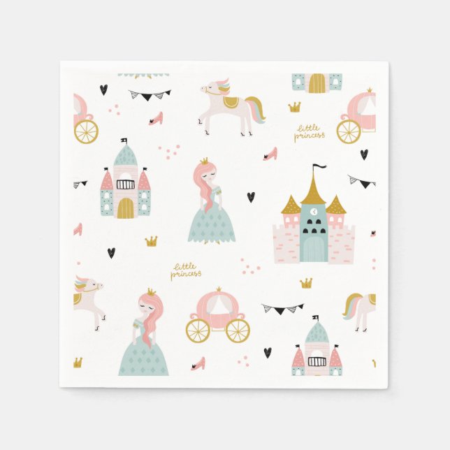 Fairytale Princess Birthday Party Napkin (Front)
