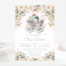 Fairytale Princess Carriage Girl Watercolor