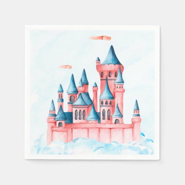 Fairytale Princess Castle Birthday Party Napkin (Front)