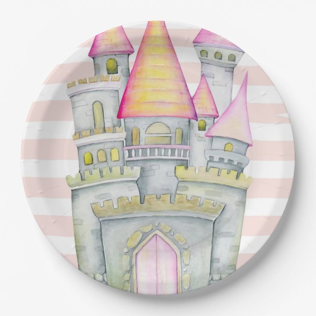 Fairytale Princess Castle Birthday Party Paper Plate (Front)