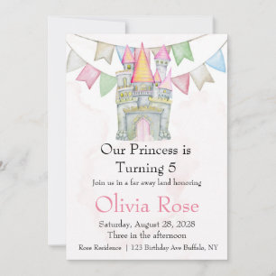 Fairytale Princess Castle Invitation de fête d'ann