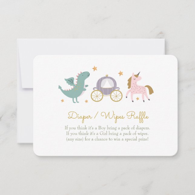 Fairytale Princess Diaper / Wipes Raffle Card (Front)