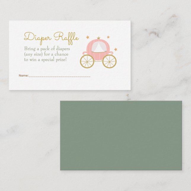 Fairytale Princess Dragon Diaper Raffle Enclosure  (Front/Back)