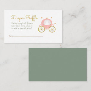 Fairytale Princess Dragon Diaper Raffle Enclosure  Card