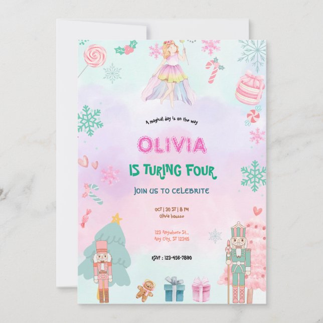 Fairytale Princess Girl Birthday Invitation (Front)
