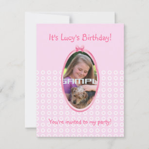Fairytale Princess in Pink  Birthaday Party Invitation