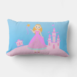 Fairytale Princess in Pink Birthaday Party Lumbar Pillow