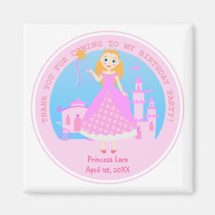 Fairytale Princess in Pink  Birthaday Party Magnet